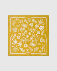 MUSTARD HERBARIUM SILK SCARF