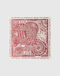 CRIMSON FOLKLORE SILK SCARF