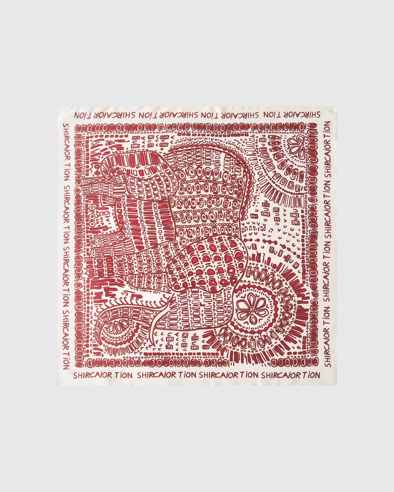 CRIMSON FOLKLORE SILK SCARF