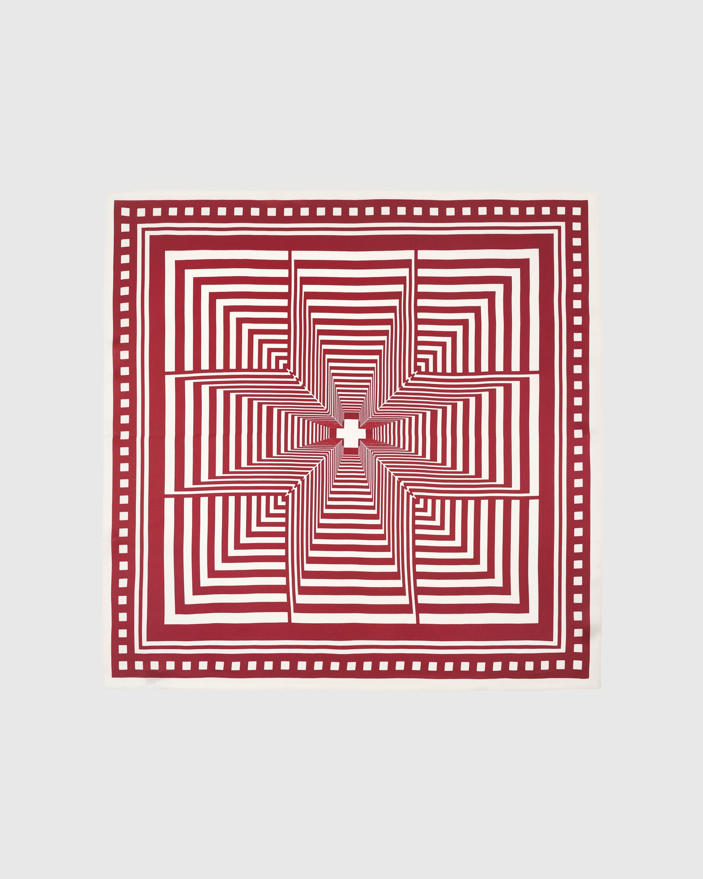 CRIMSON OP-ART SILK SCARF