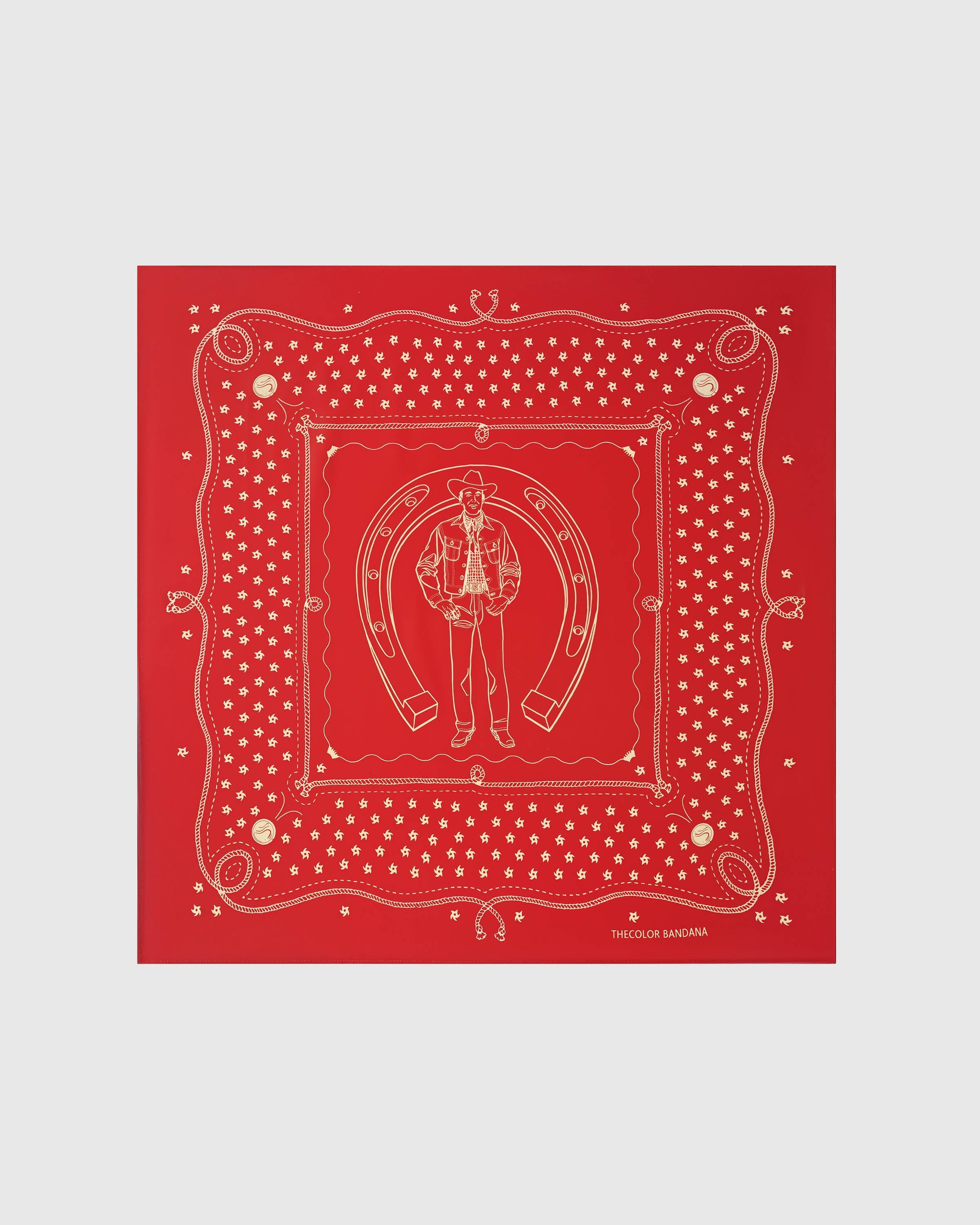 CRIMSON HORSESHOE SILK SCARF