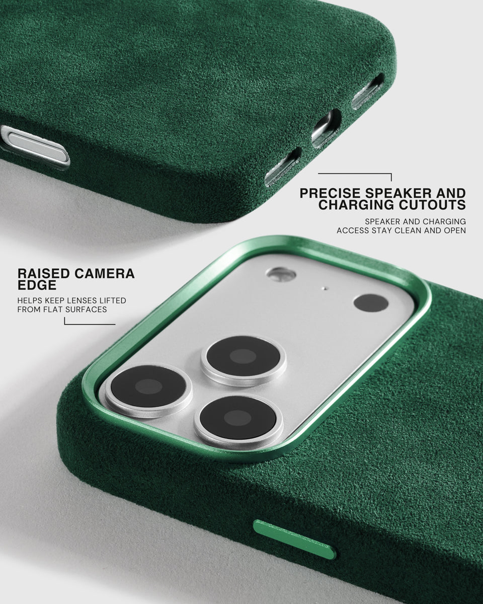 ALCANTARA PHONE CASE — EVERGREEN