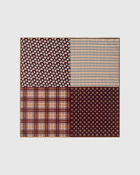 OXBLOOD PATCHWORK SILK SCARF