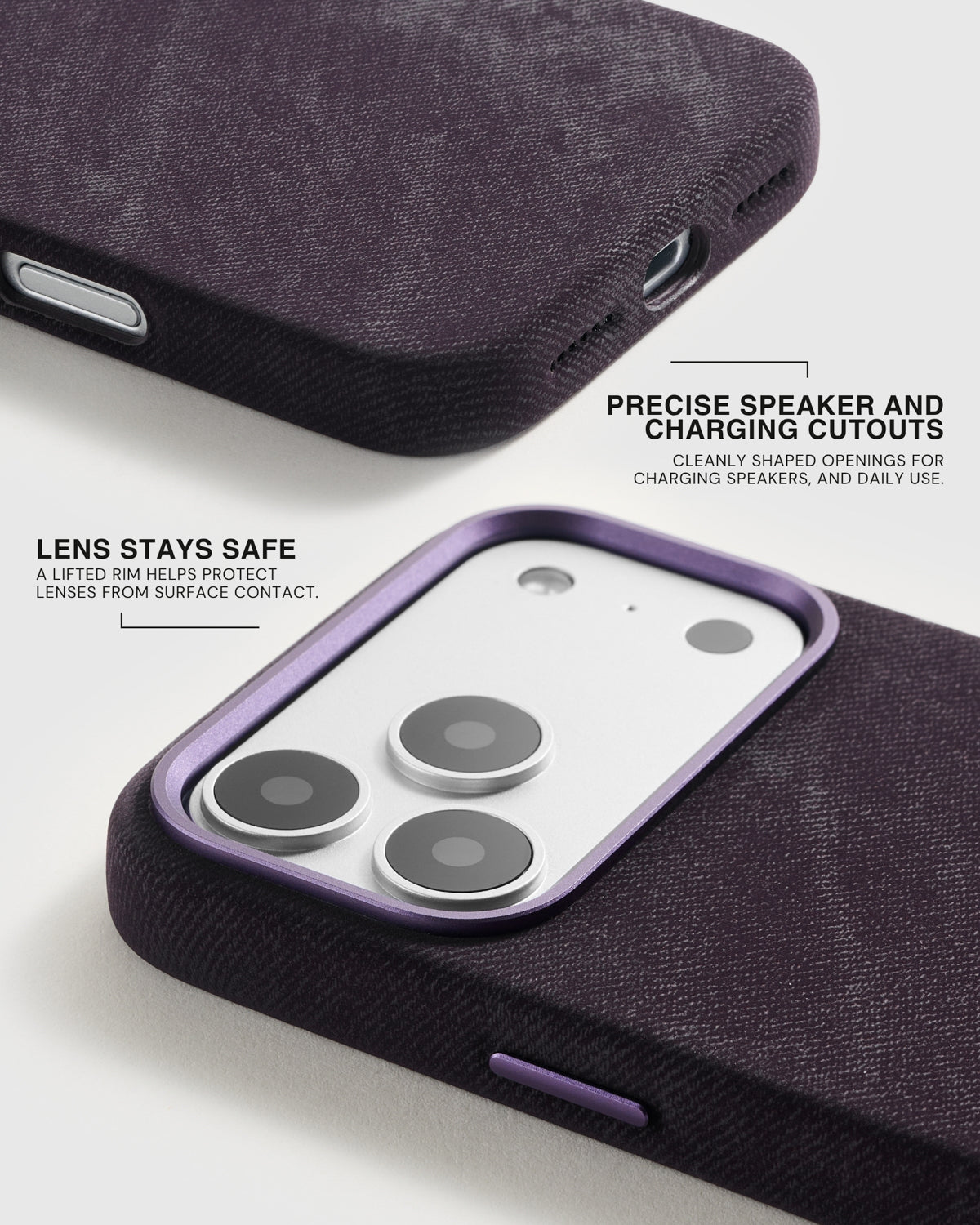 DENIM PHONE CASE — PURPLE