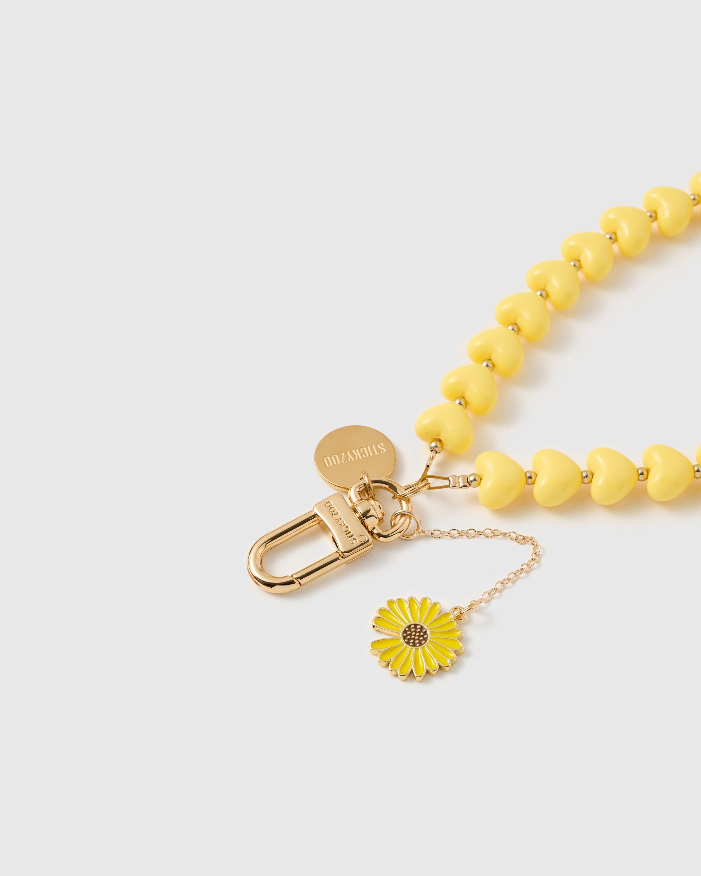 LEMON DAISY HEART PHONE STRAP