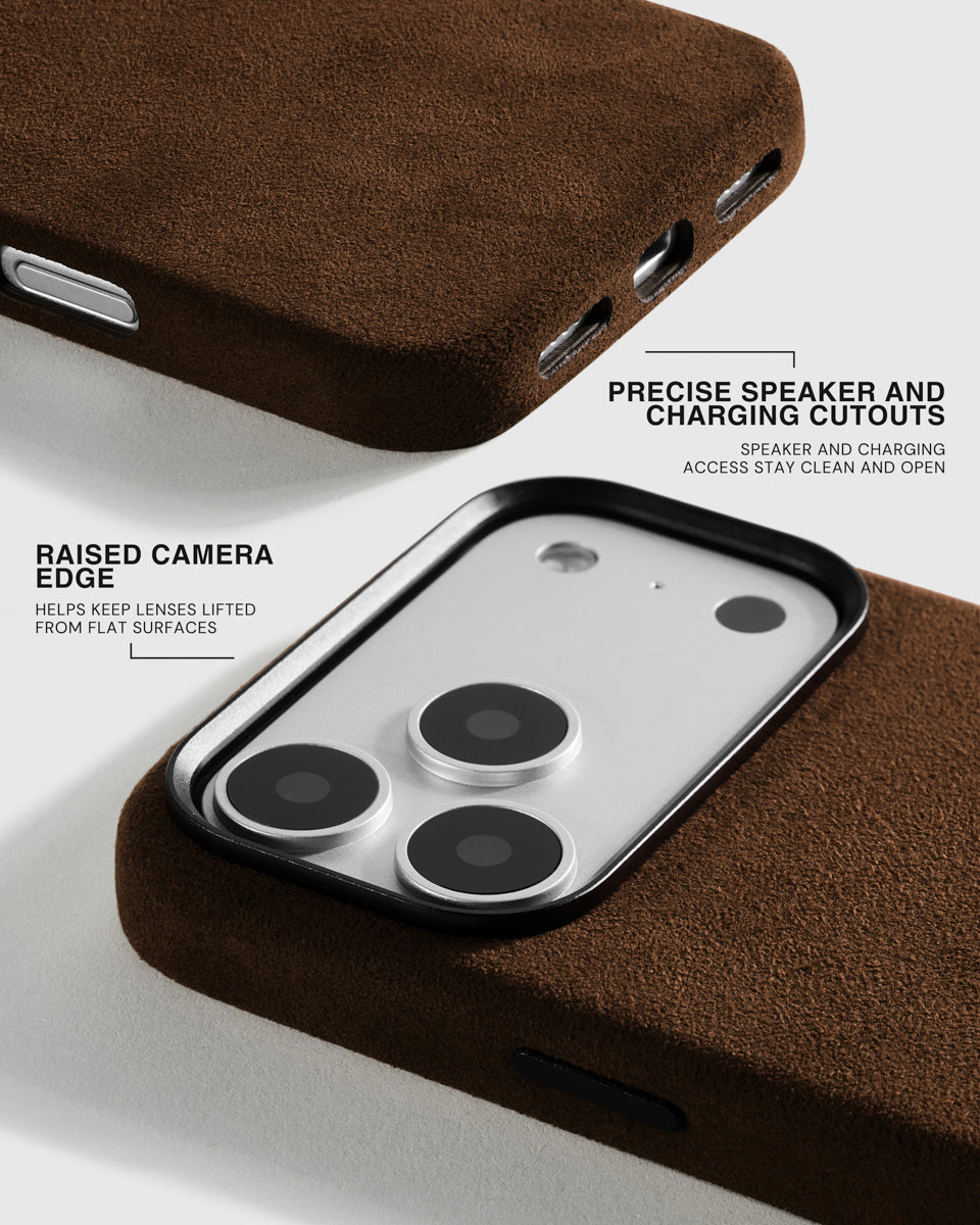 ALCANTARA PHONE CASE — ESPRESSO