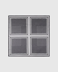 MONOCHROME DOT GRID SILK SCARF