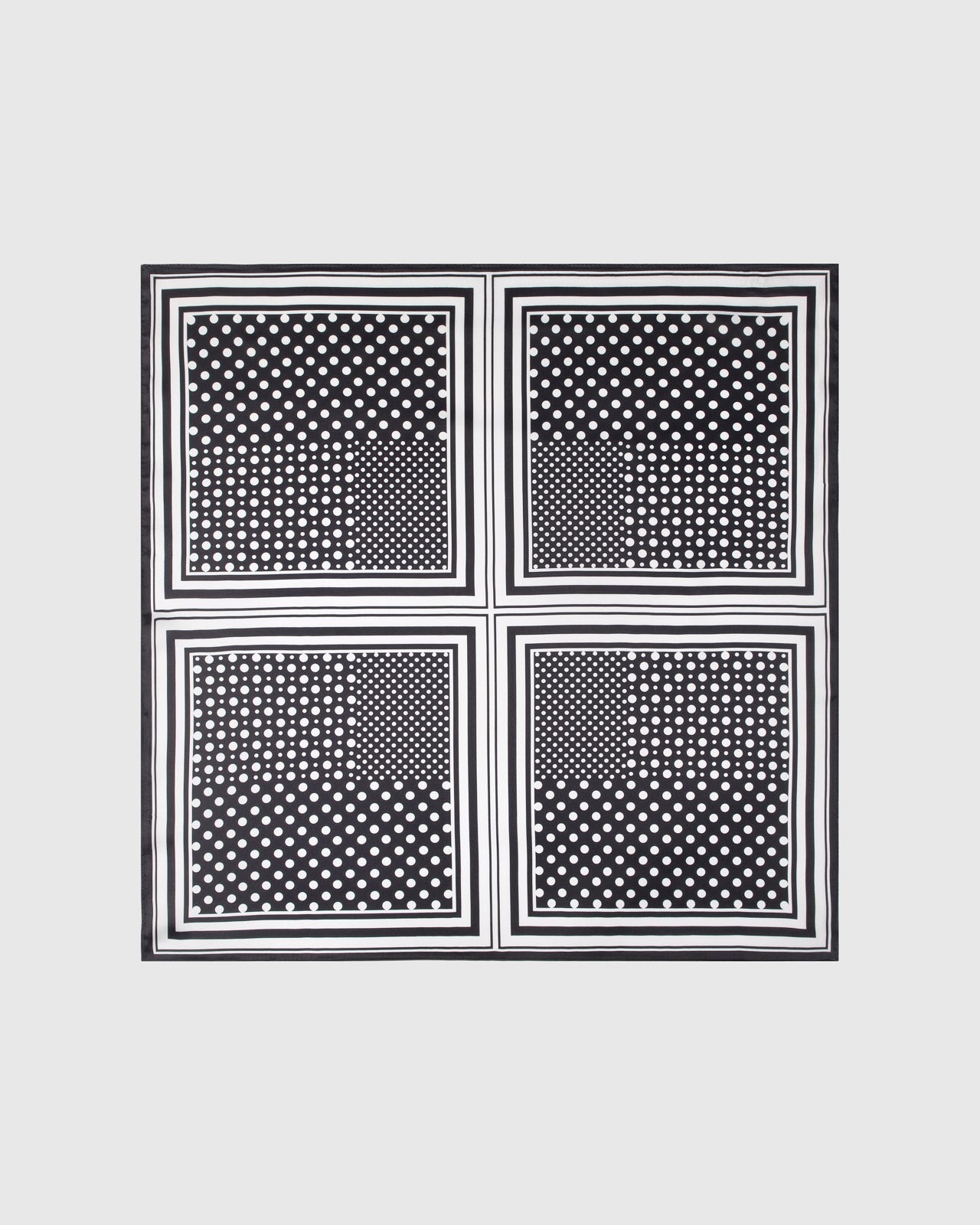 MONOCHROME DOT GRID SILK SCARF