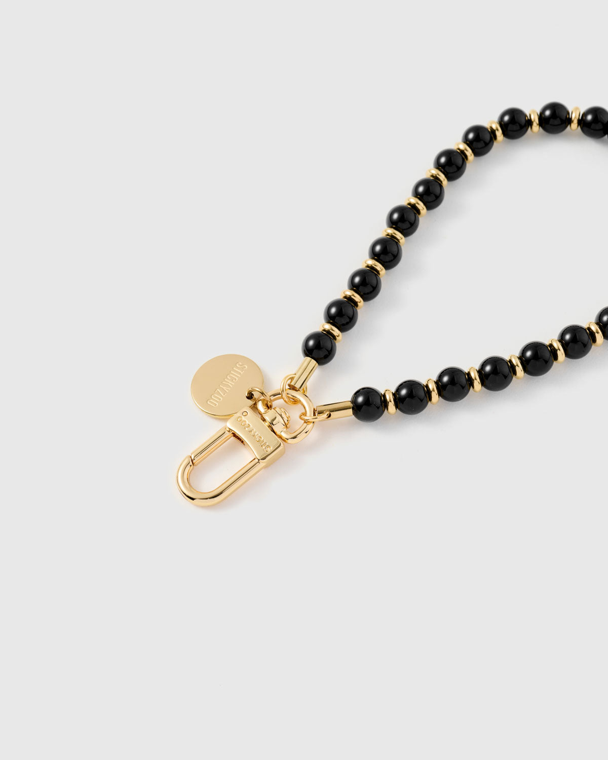 BLACK BEAD PHONE STRAP