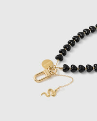 NOIR SNAKE HEART PHONE STRAP