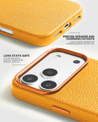 TEXTURED LEATHER CASE — YELLOW