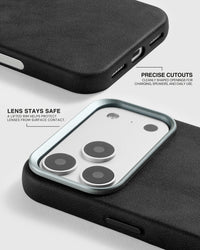 VINTAGE LEATHER NA CASE NG TELEPONO — BLACK