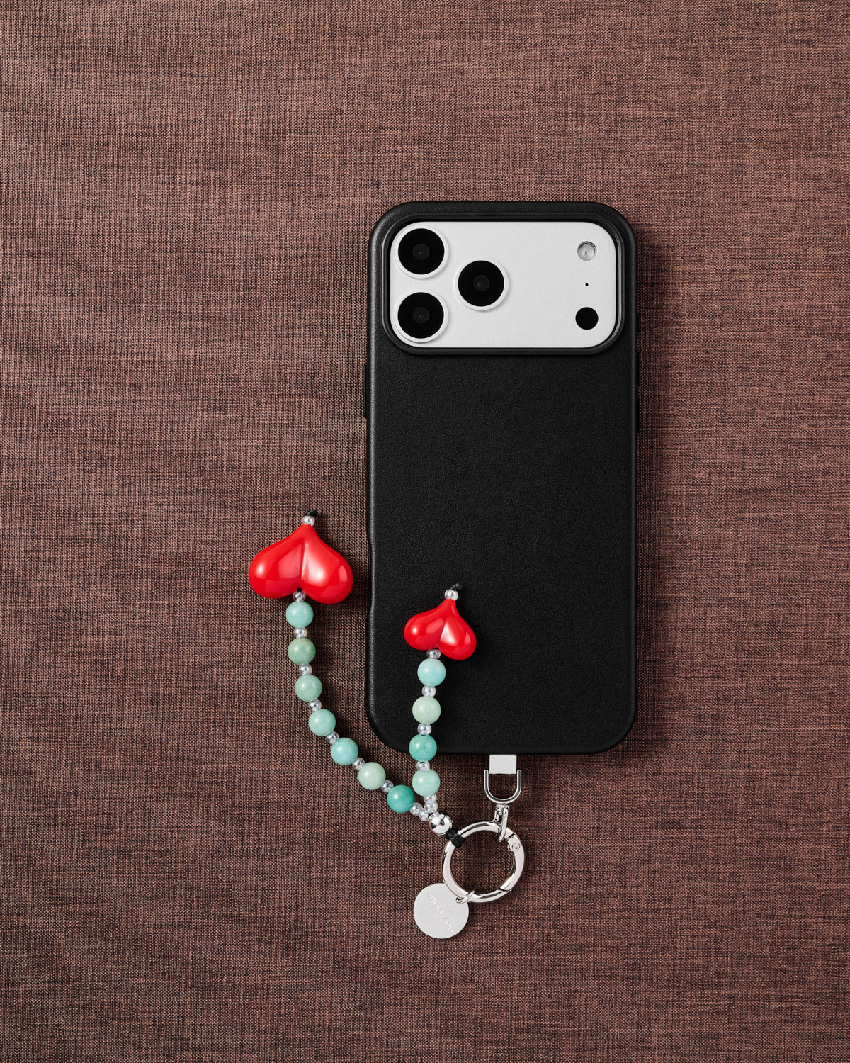 JADE HEART PHONE STRAP