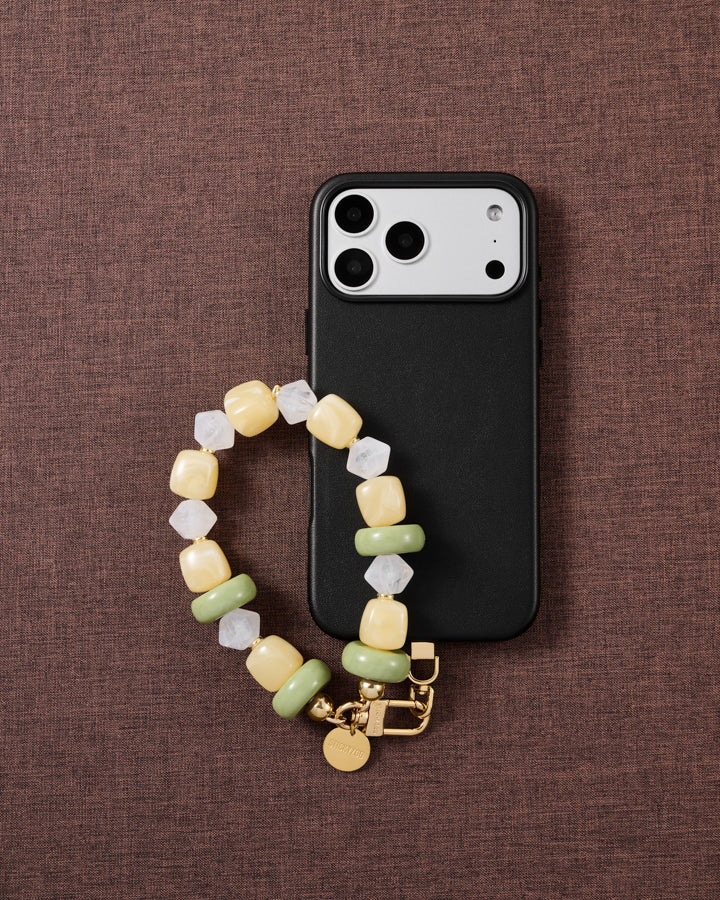 LEMON LIME MARBLE MIX PHONE STRAP