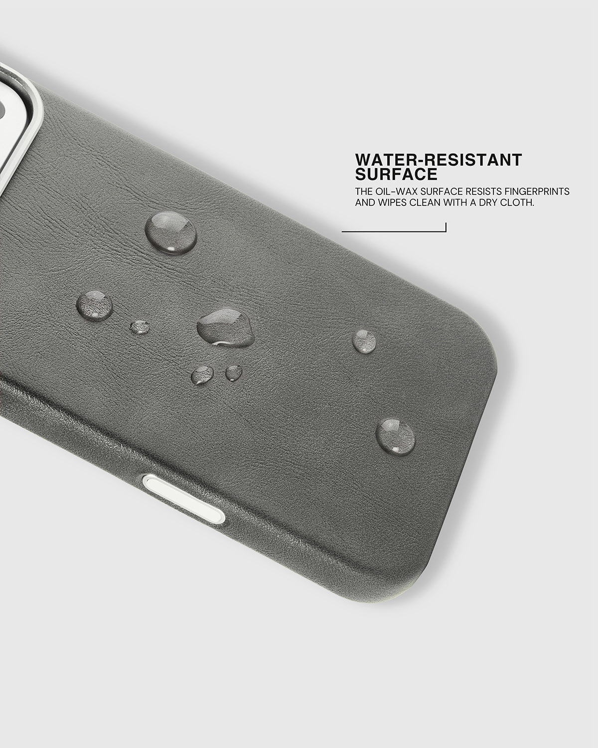 VINTAGE LEATHER NA CASE NG TELEPONO — GREY