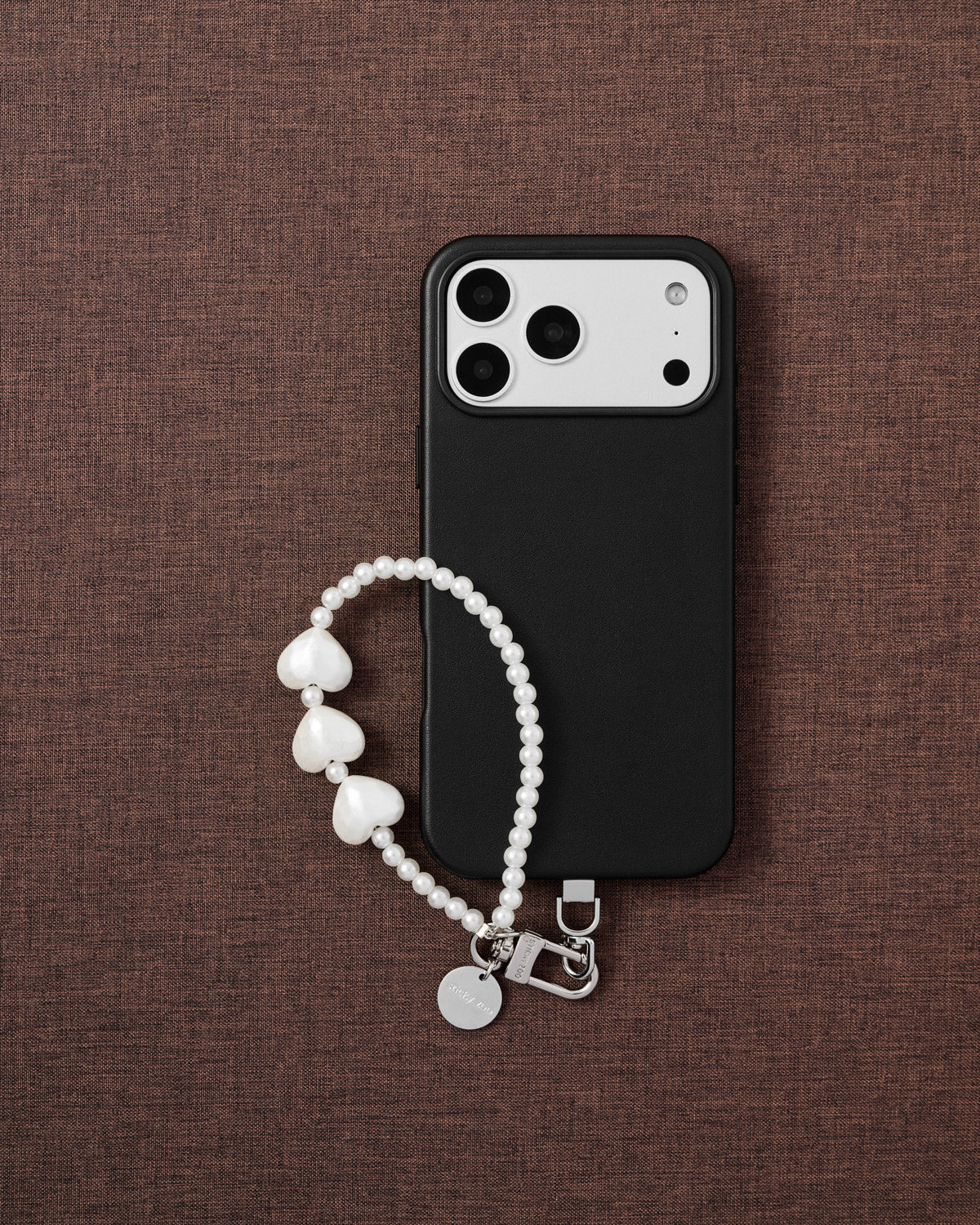 PEARL HEART PHONE STRAP