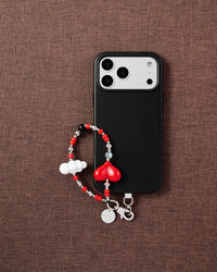 RED HEART CLOUD PHONE STRAP