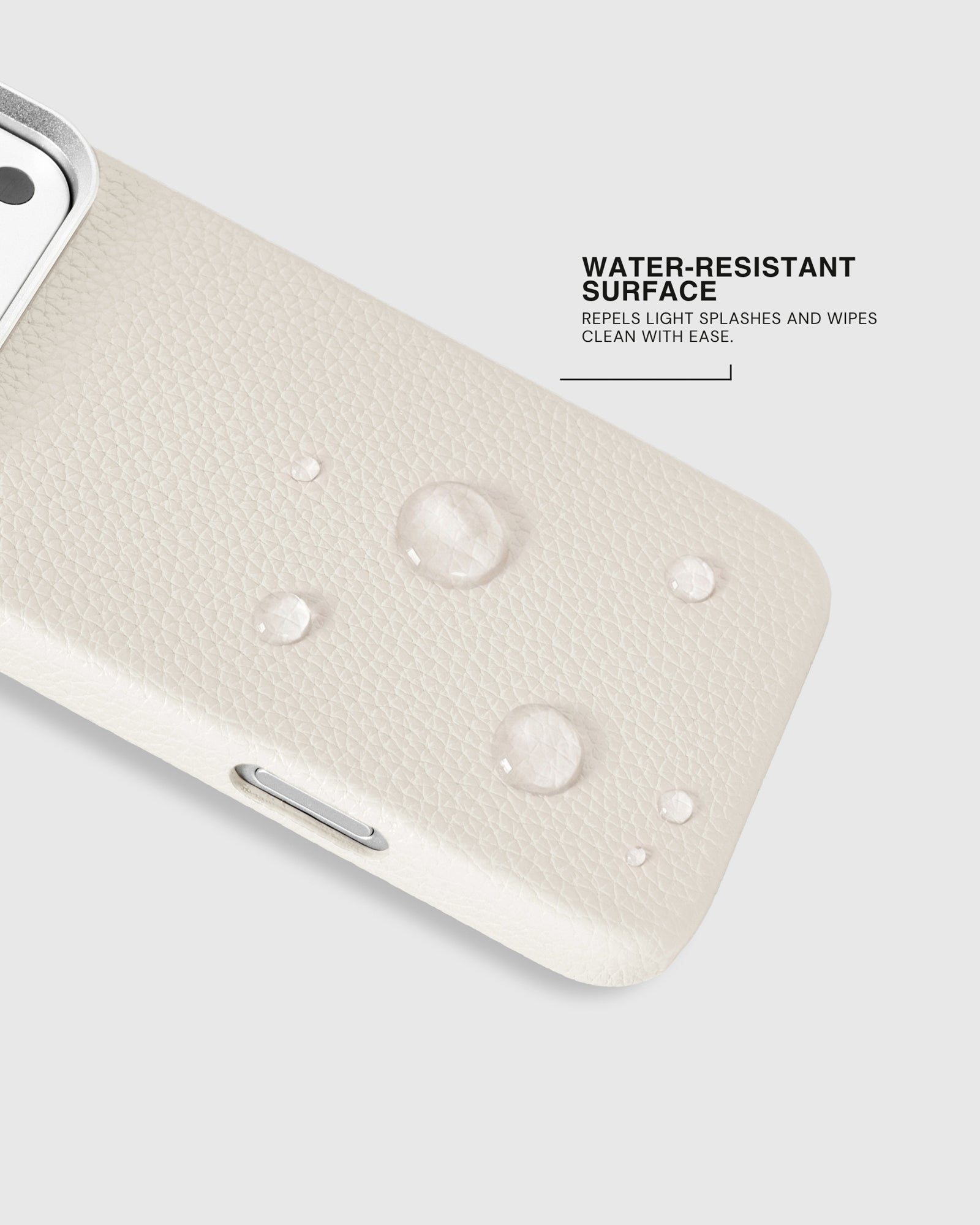 TEXTURED LEATHER CASE — WHITE