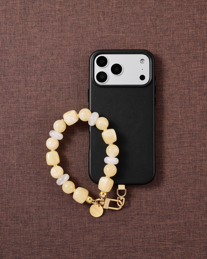 BUTTERMILK MARBLE MIX PHONE STRAP