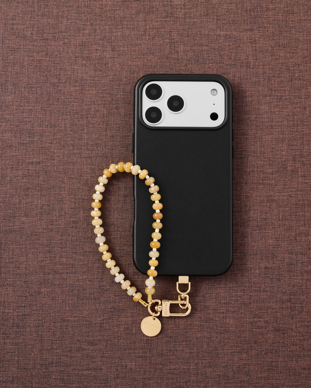 SAFFRON AGATE ORBIT PHONE STRAP