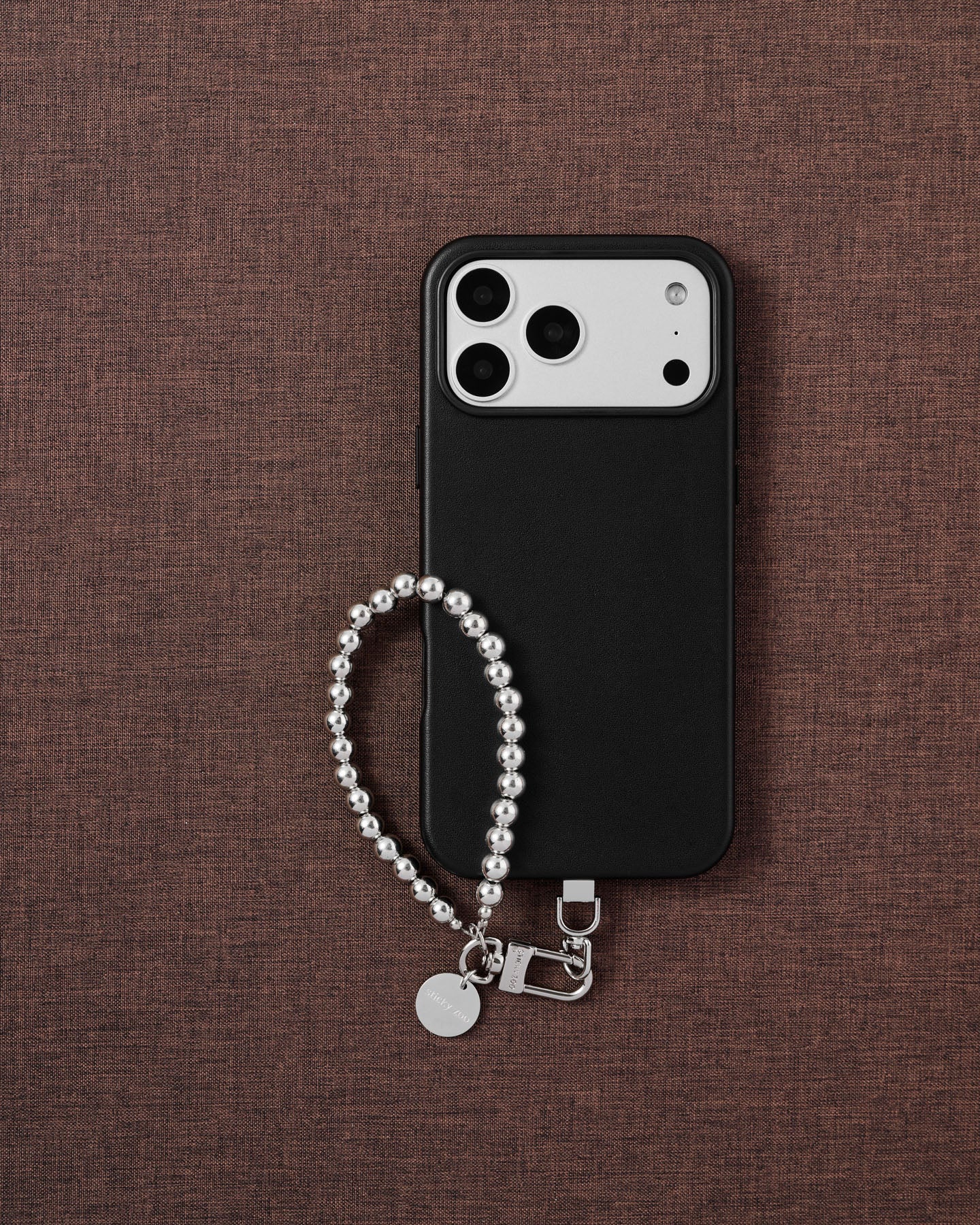 SILVER BEAD PHONE STRAP