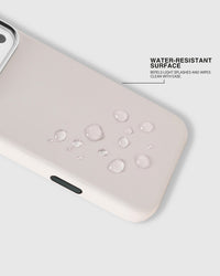 BEZEL LEATHER PHONE CASE — WHITE
