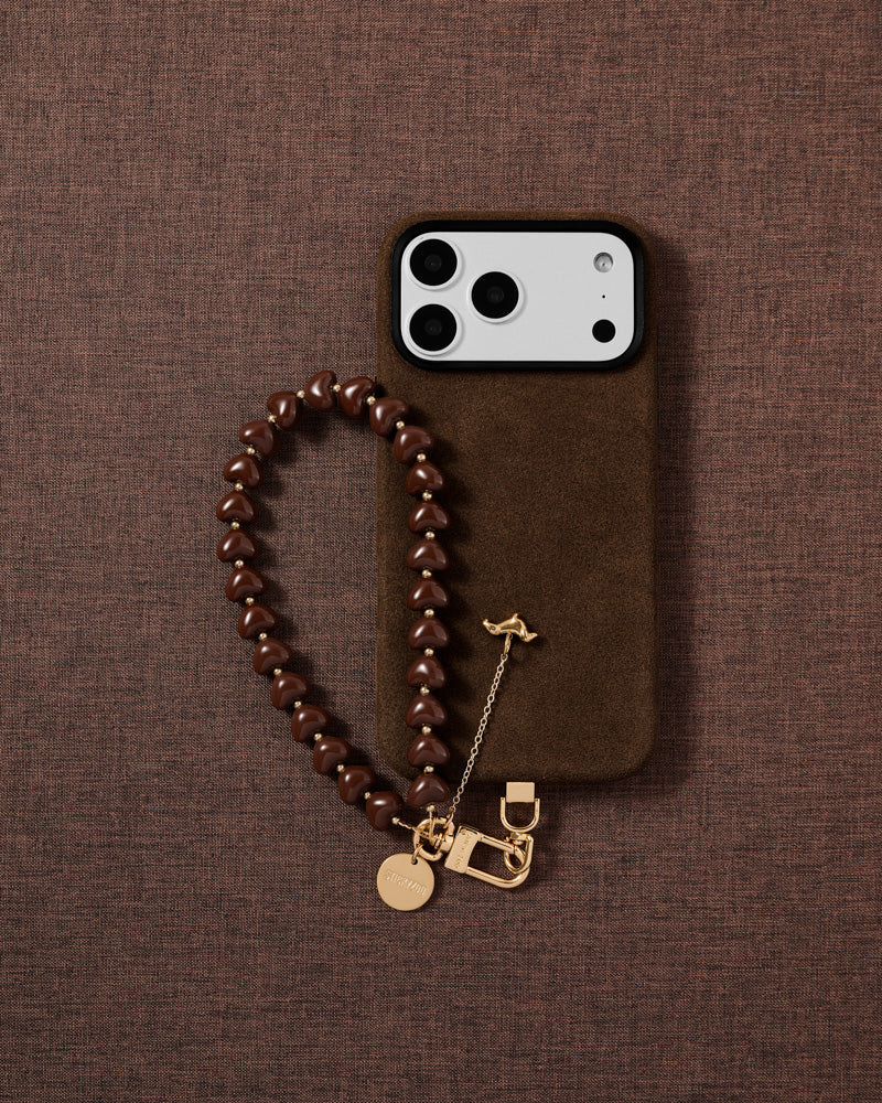 COCOA DACHSHUND HEART PHONE STRAP