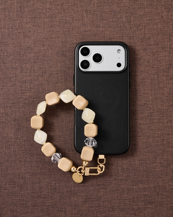 LATTE MARBLE MIX PHONE STRAP