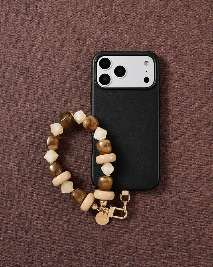 TOFFEE MARBLE MIX PHONE STRAP