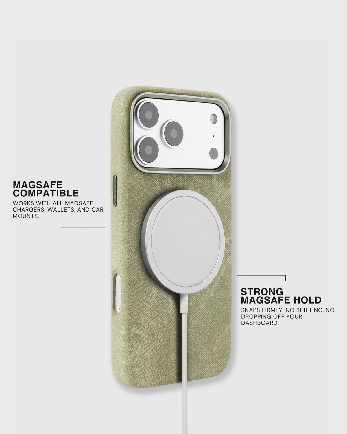 DENIM PHONE CASE — OLIVE