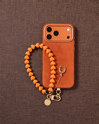 TANGERINE HORSESHOE HEART PHONE STRAP