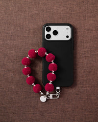 RED POM PHONE STRAP