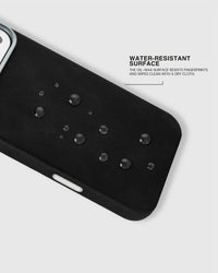 VINTAGE LEATHER NA CASE NG TELEPONO — BLACK