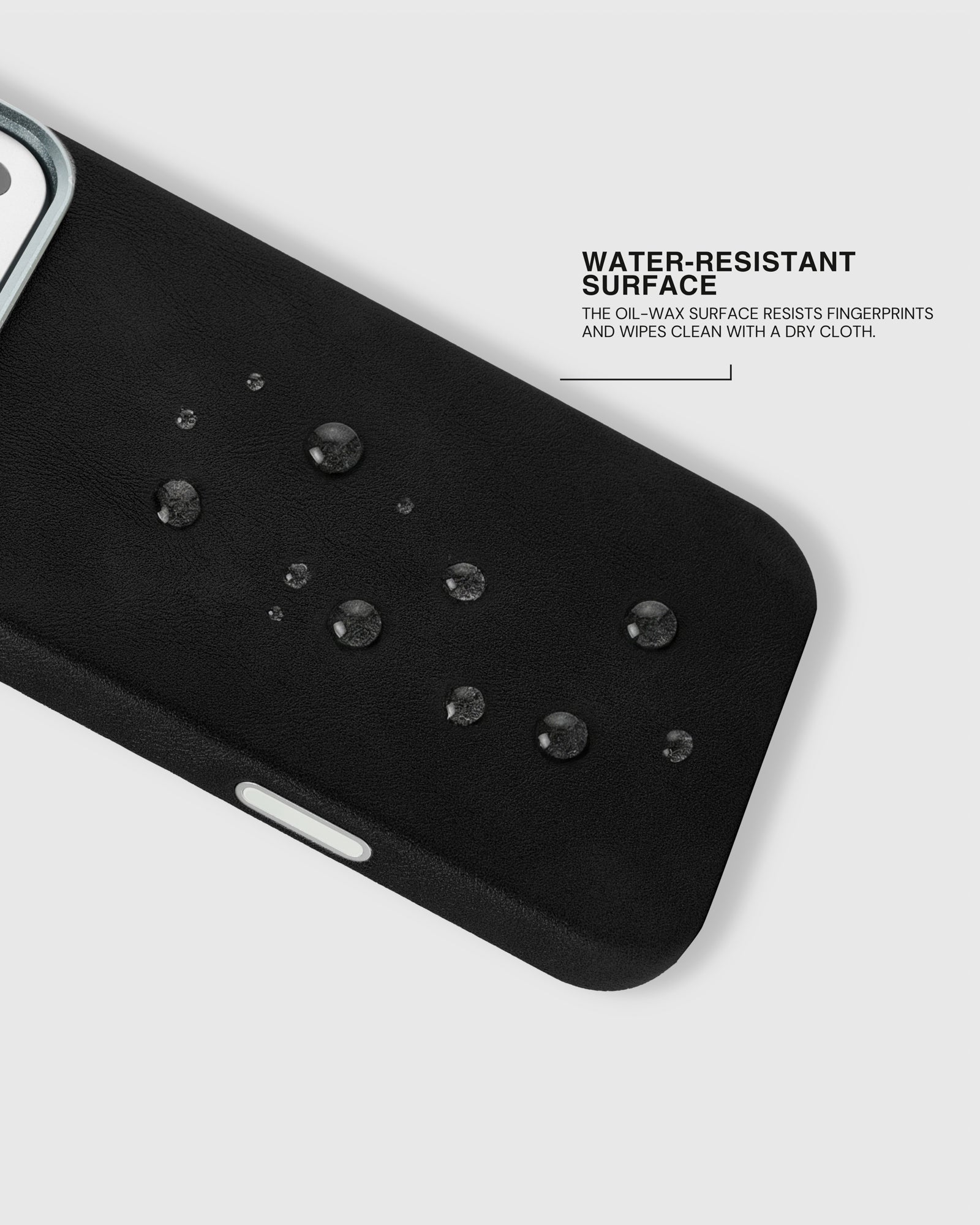 VINTAGE LEATHER NA CASE NG TELEPONO — BLACK