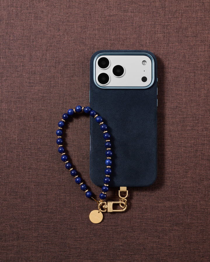 COBALT BEAD PHONE STRAP