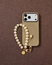 IVORY TEDDY HEART PHONE STRAP