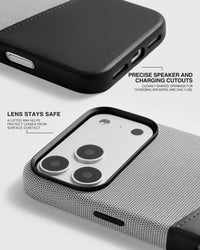 WALLET PHONE CASE — GREY BLACK