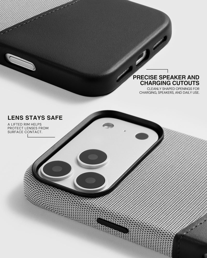 WALLET PHONE CASE — GREY BLACK