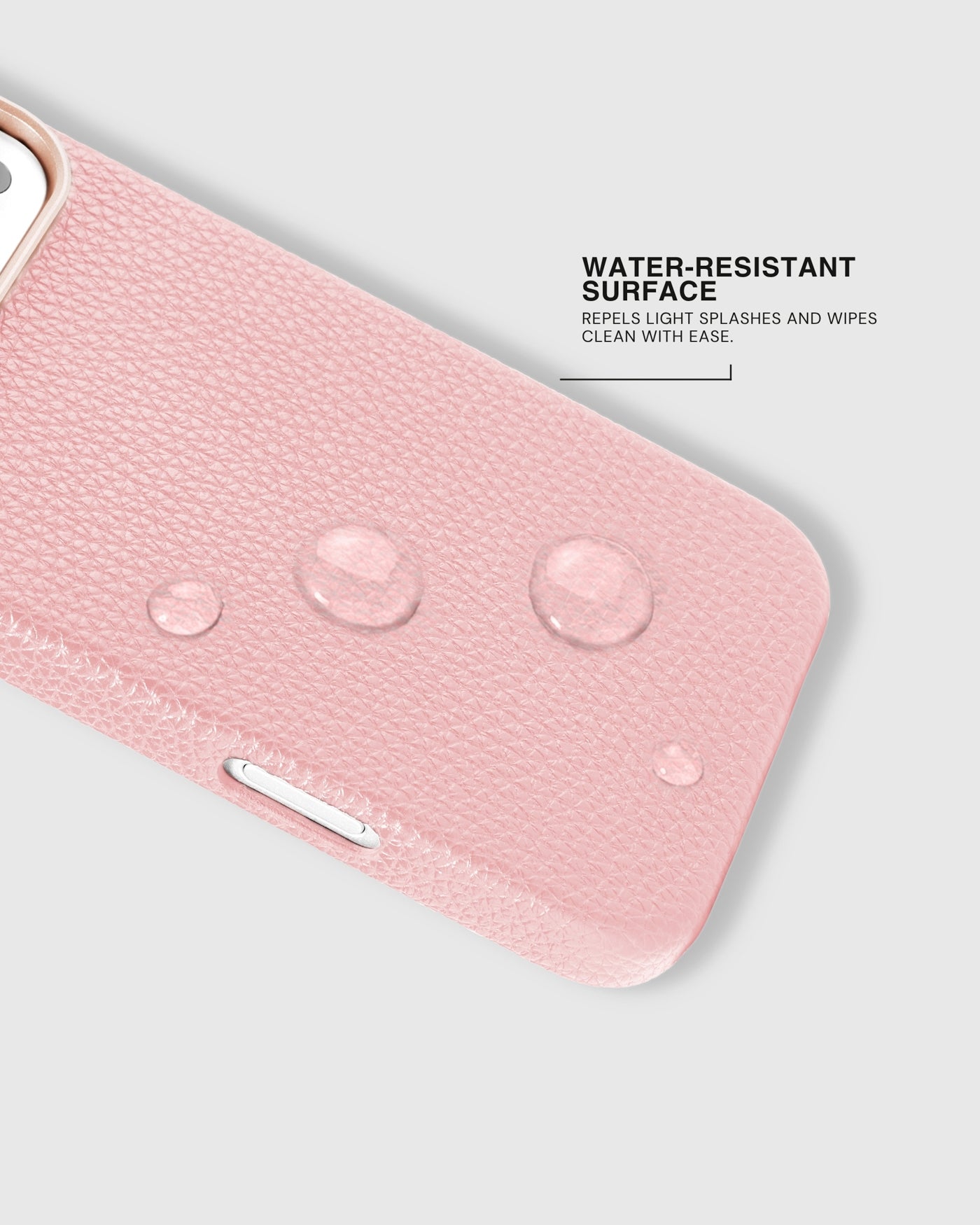 TEXTURED LEATHER CASE — PINK