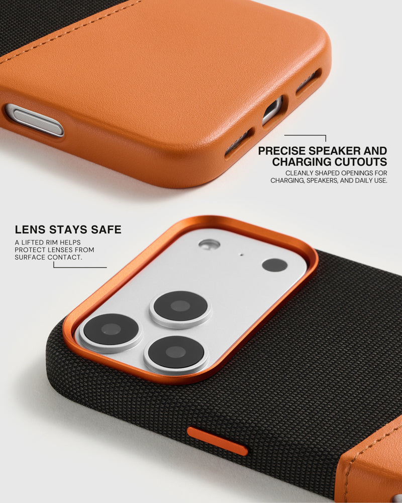 WALLET PHONE CASE — BLACK ORANGE