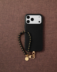 BLACK BEAD PHONE STRAP