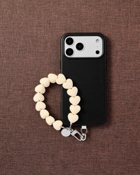 CREAM HEART PHONE STRAP