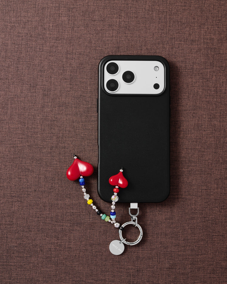 DOUBLE HEART DANGLE PHONE STRAP