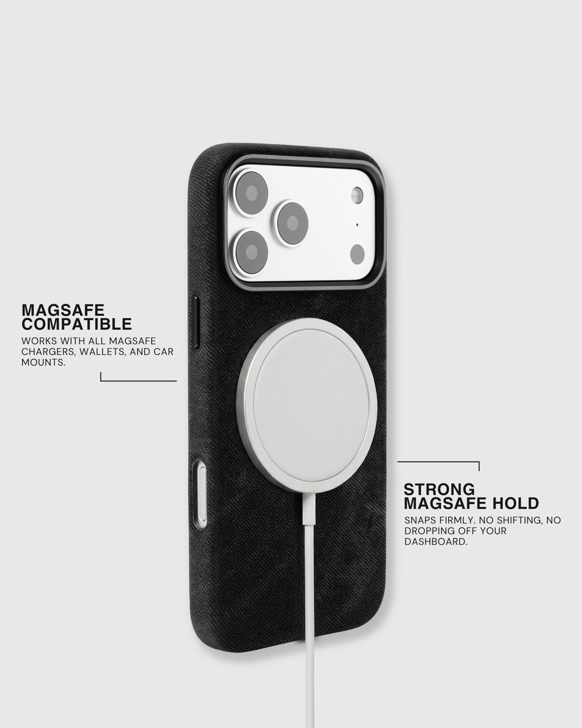 DENIM PHONE CASE — BLACK