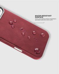 VINTAGE LEATHER NA CASE NG TELEPONO — WINE RED