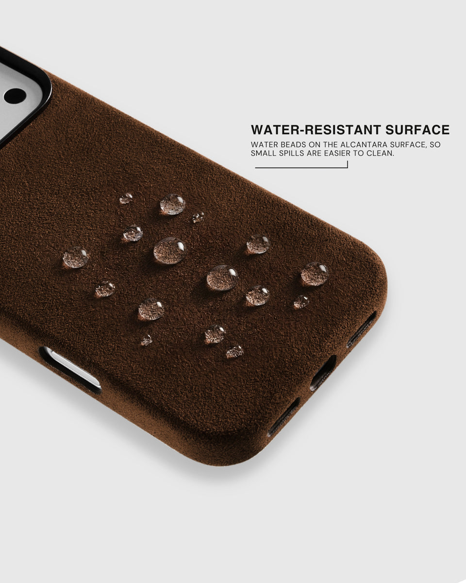 ALCANTARA PHONE CASE — ESPRESSO
