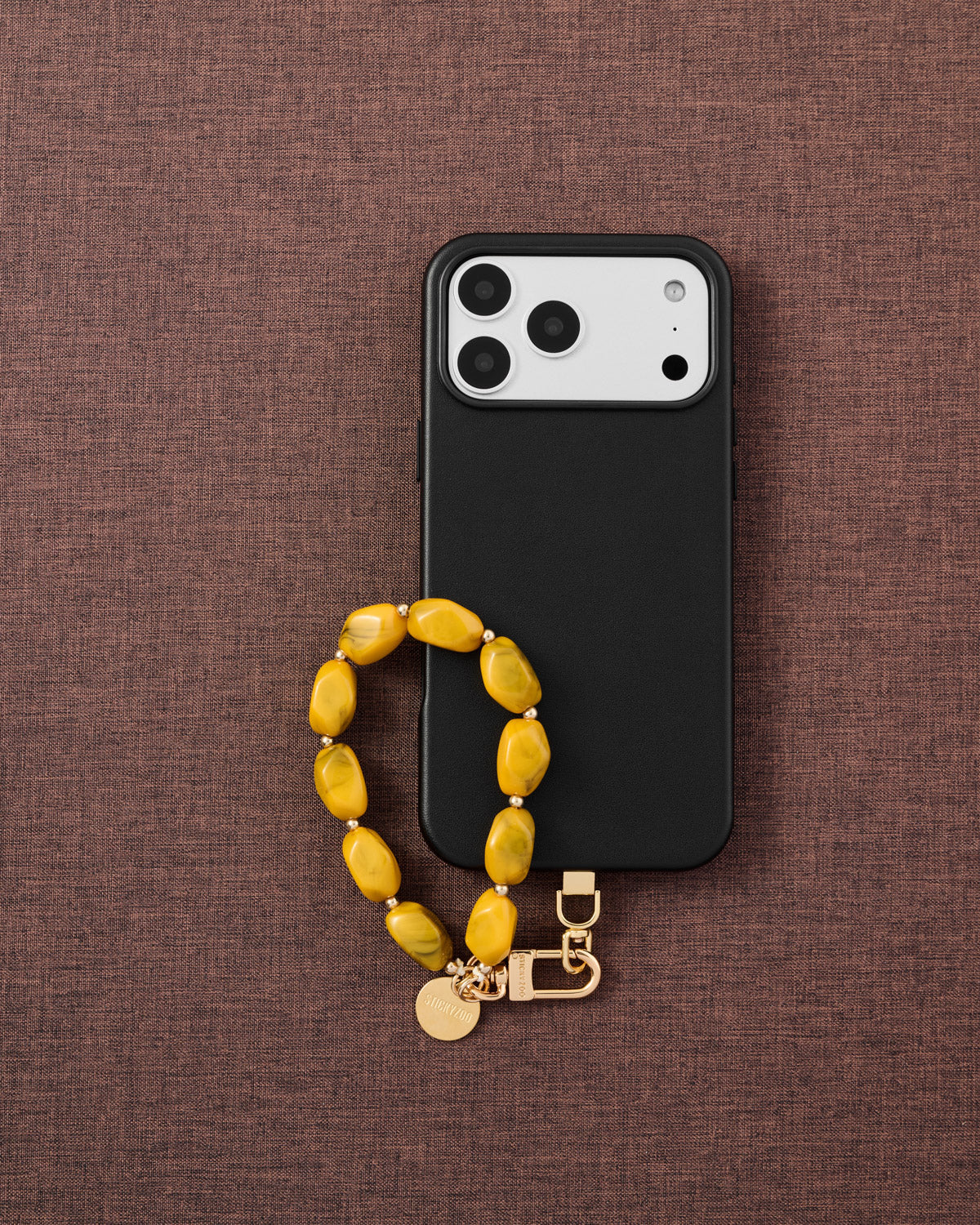SAFFRON AGATE PHONE STRAP