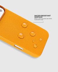TEXTURED LEATHER CASE — YELLOW