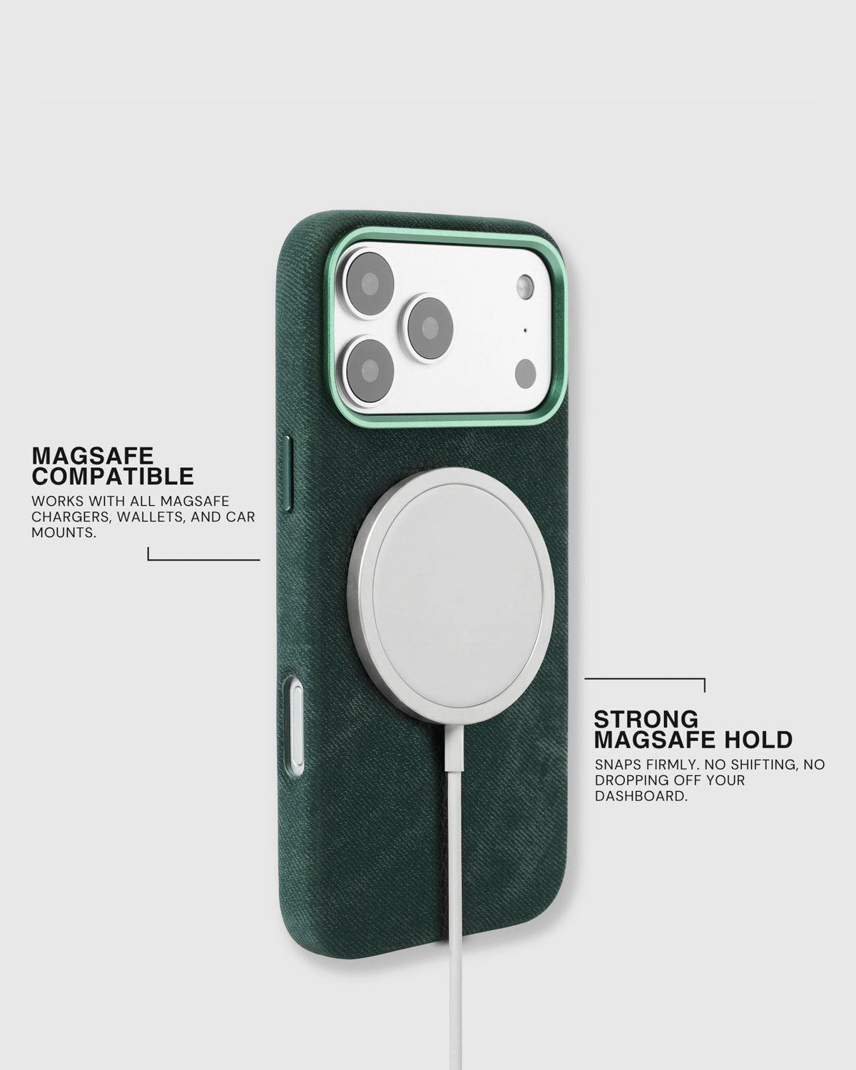 DENIM PHONE CASE — GREEN