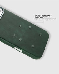 VINTAGE LEATHER PHONE CASE — GREEN